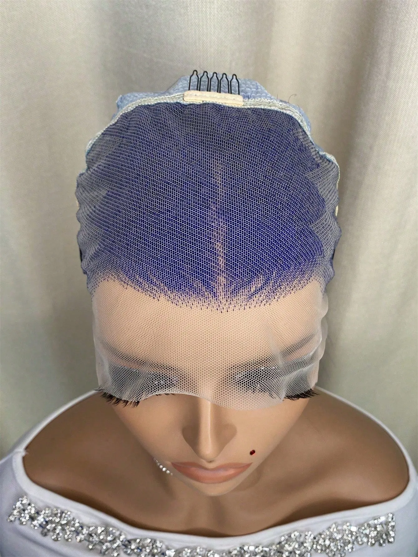 13 X 4 Royal Blue Lace Front Short Straight Human Hair Wig