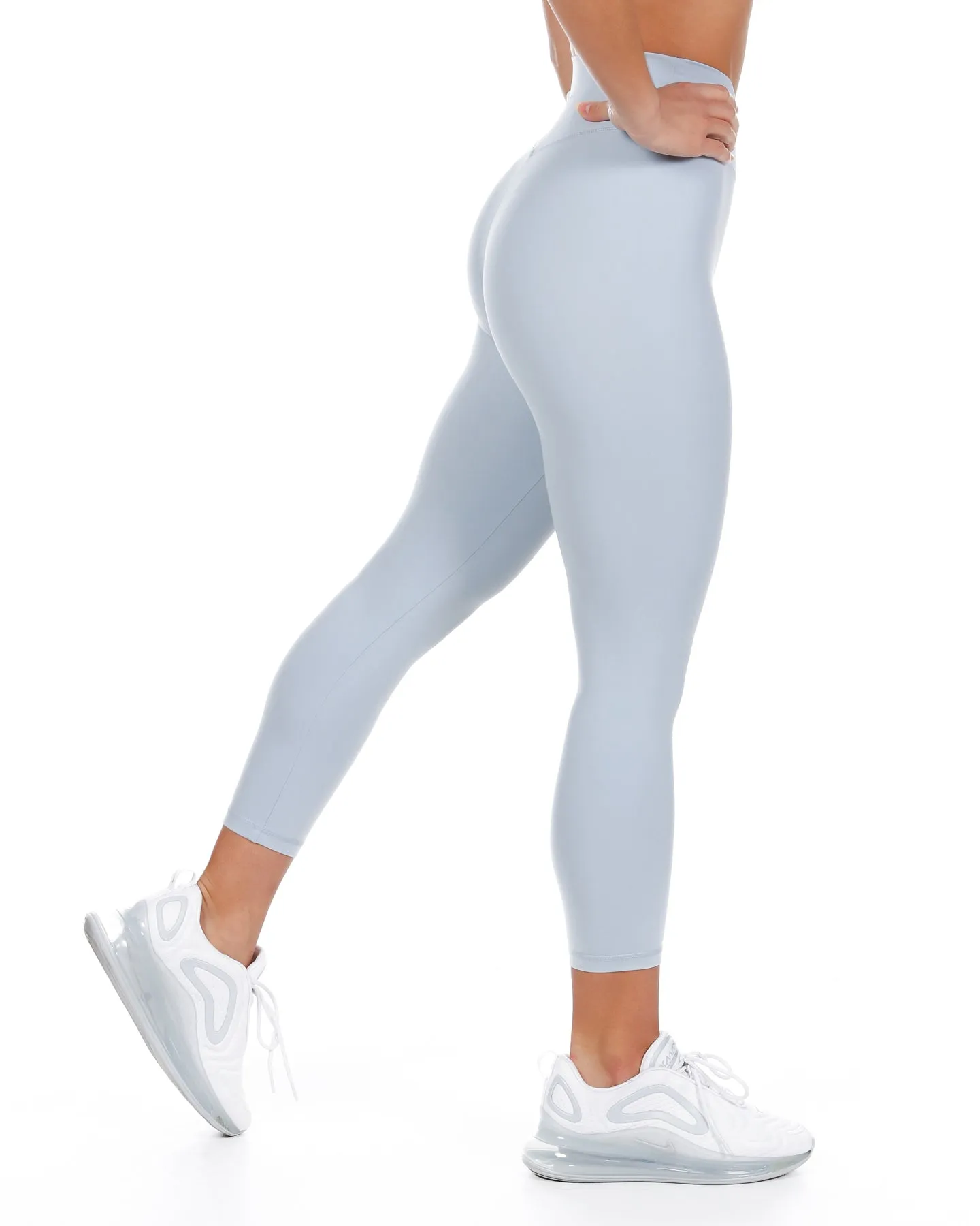 Light Blue 7/8 Length Cross Over Style Leggings for Women