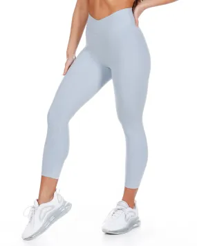 Light Blue 7/8 Length Cross Over Style Leggings for Women