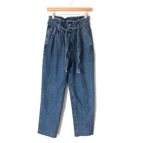 Abercrombie & Fitch Paperbag Waist Mom Jeans with Raw Hem- Size 2 (Inseam 25")