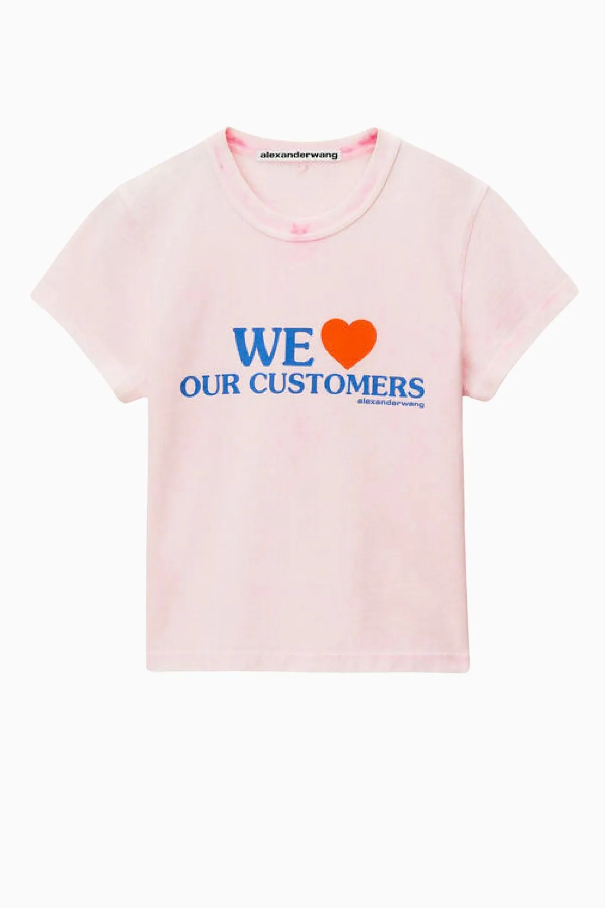 Alexander Wang We Love our Customers Shrunken Tee - Light Pink Bleach