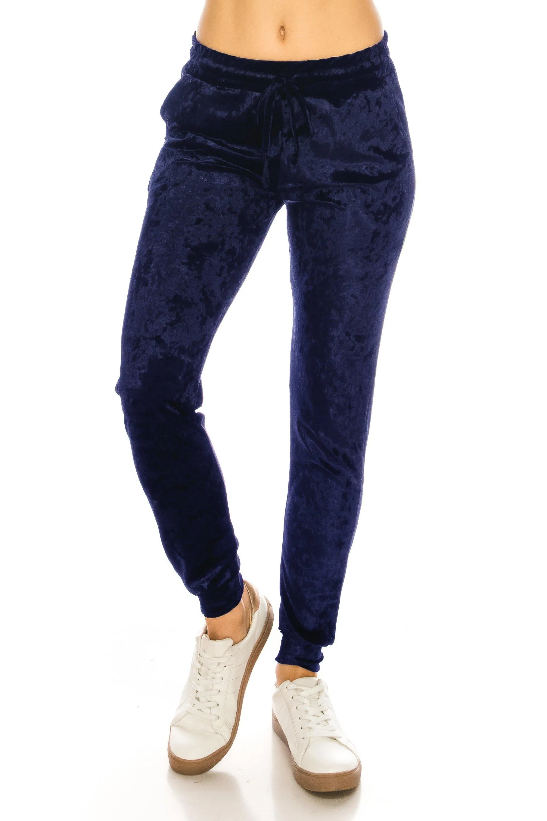 ALWAYS Women Velvet Jogger Pants - Crushed Velour Solid Basic Premium Soft Stretch Warm Winter Sweatpants Joggers