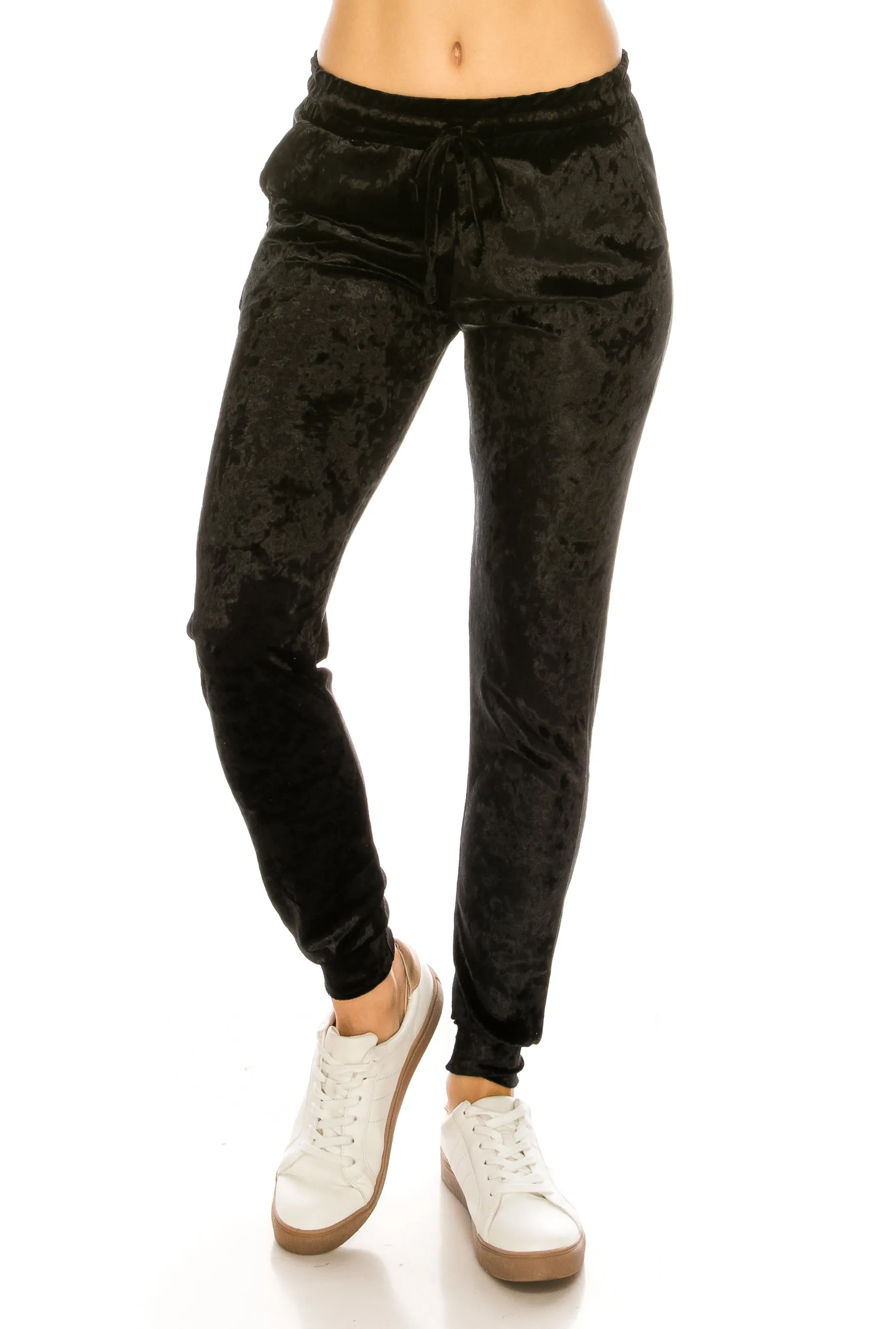 ALWAYS Women Velvet Jogger Pants - Crushed Velour Solid Basic Premium Soft Stretch Warm Winter Sweatpants Joggers