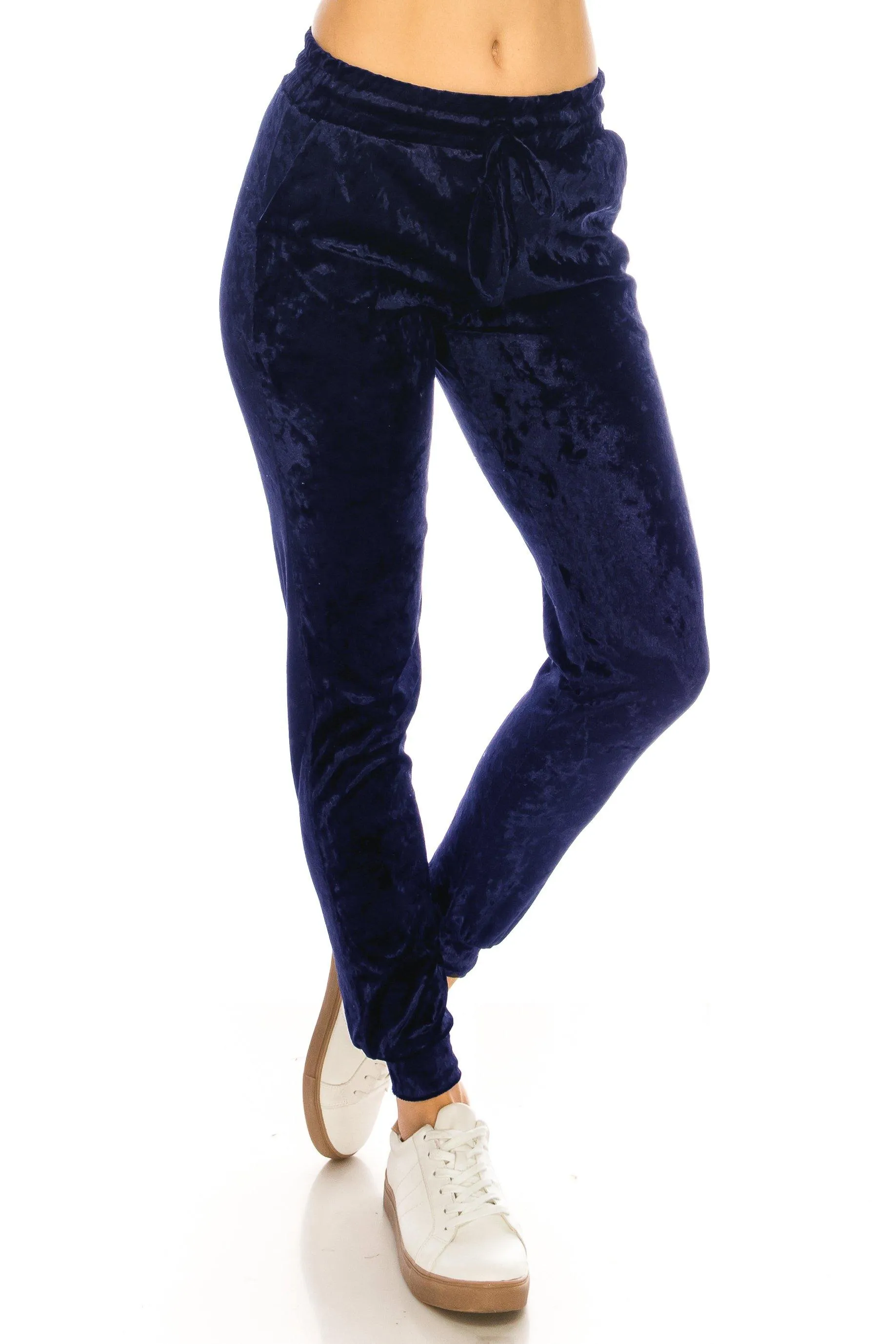 ALWAYS Women Velvet Jogger Pants - Crushed Velour Solid Basic Premium Soft Stretch Warm Winter Sweatpants Joggers