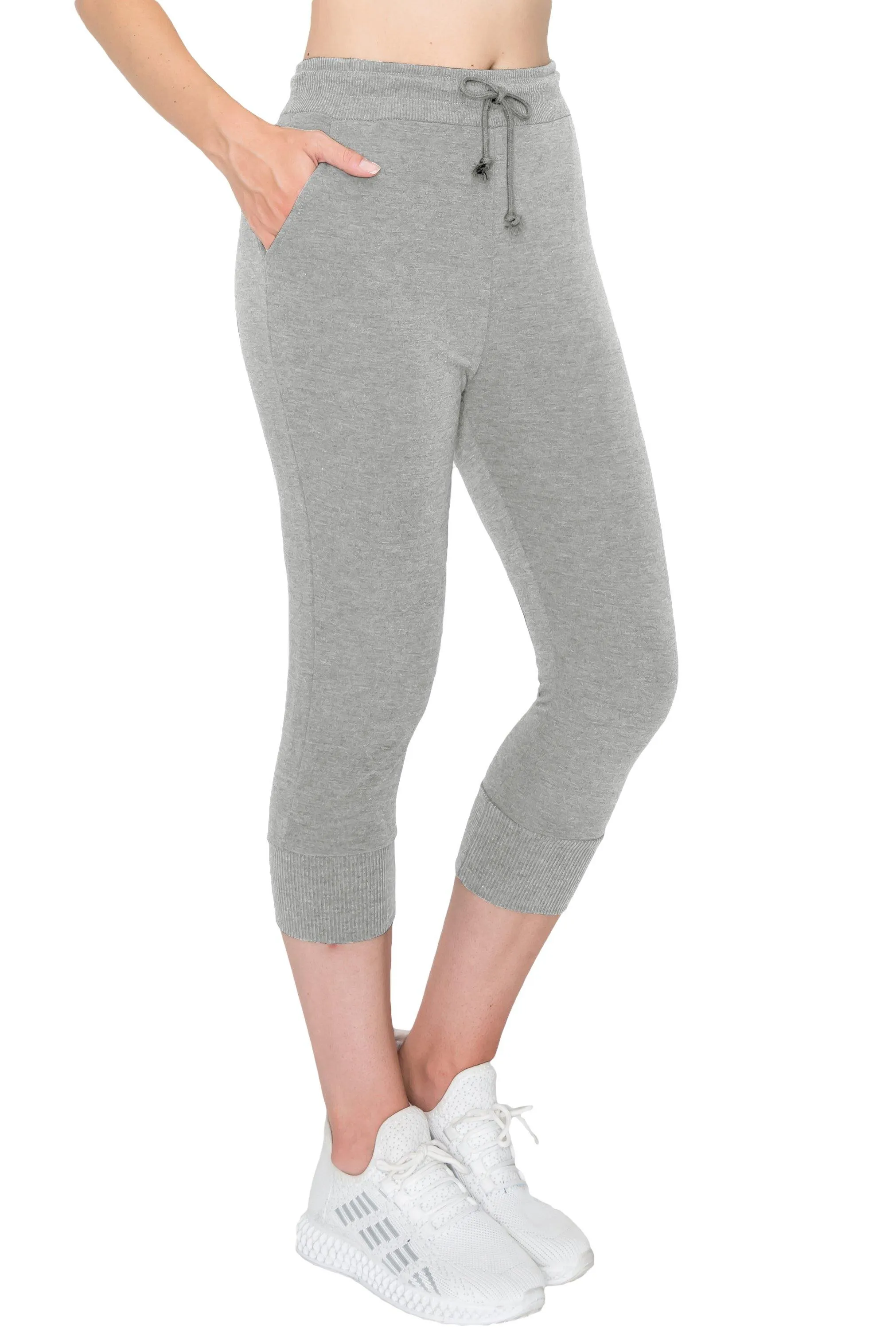 ALWAYS Women's Capri Jogger Pants - Premium Soft Lightweight Solid Soft Stretch Pockets Sweatpants