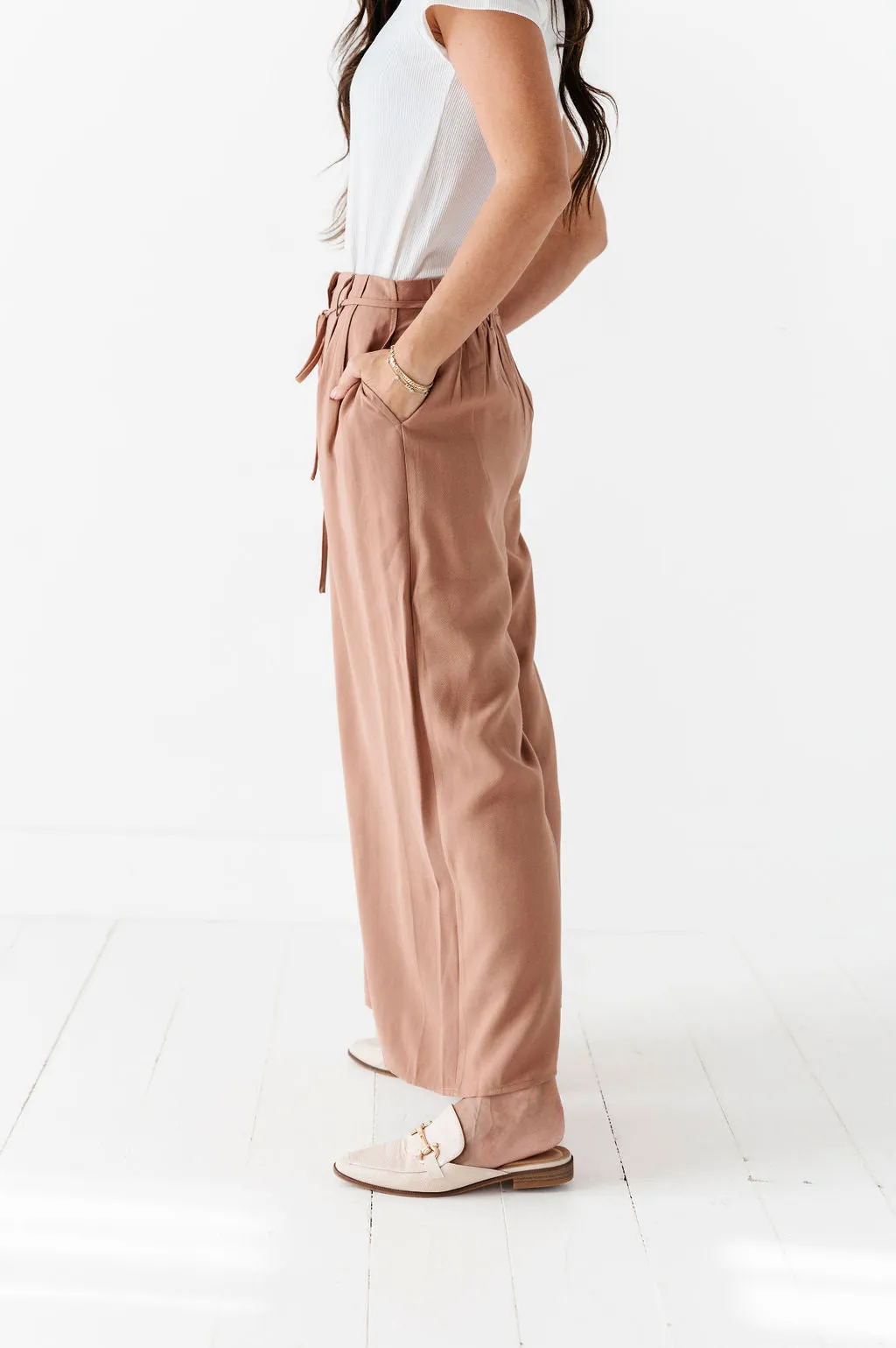 Anniston Wide Leg Pants in Camel