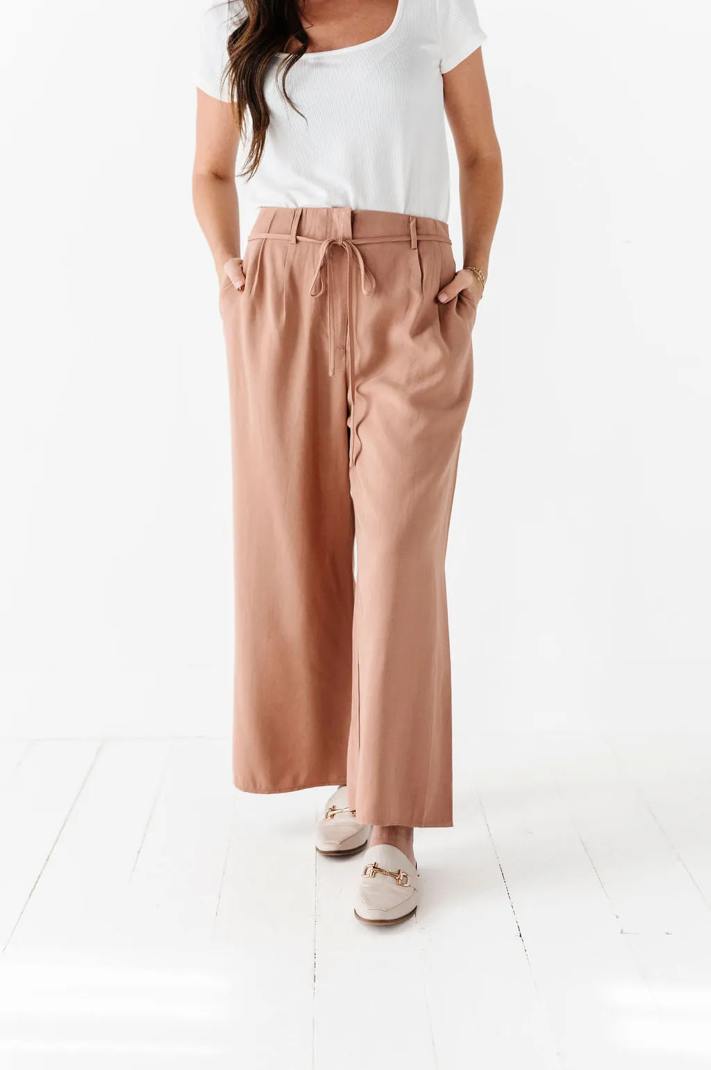 Anniston Wide Leg Pants in Camel