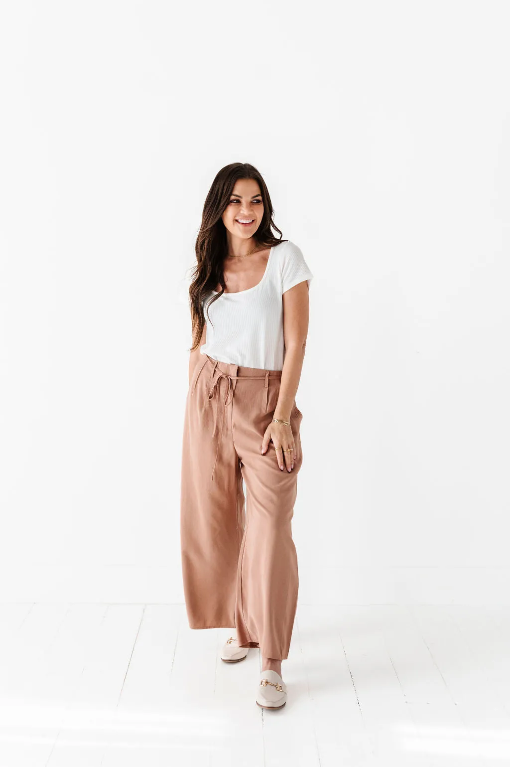 Anniston Wide Leg Pants in Camel