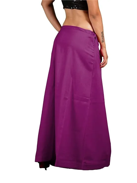 Appealing Purple Colored Cotton Readymade Petticoat For Women