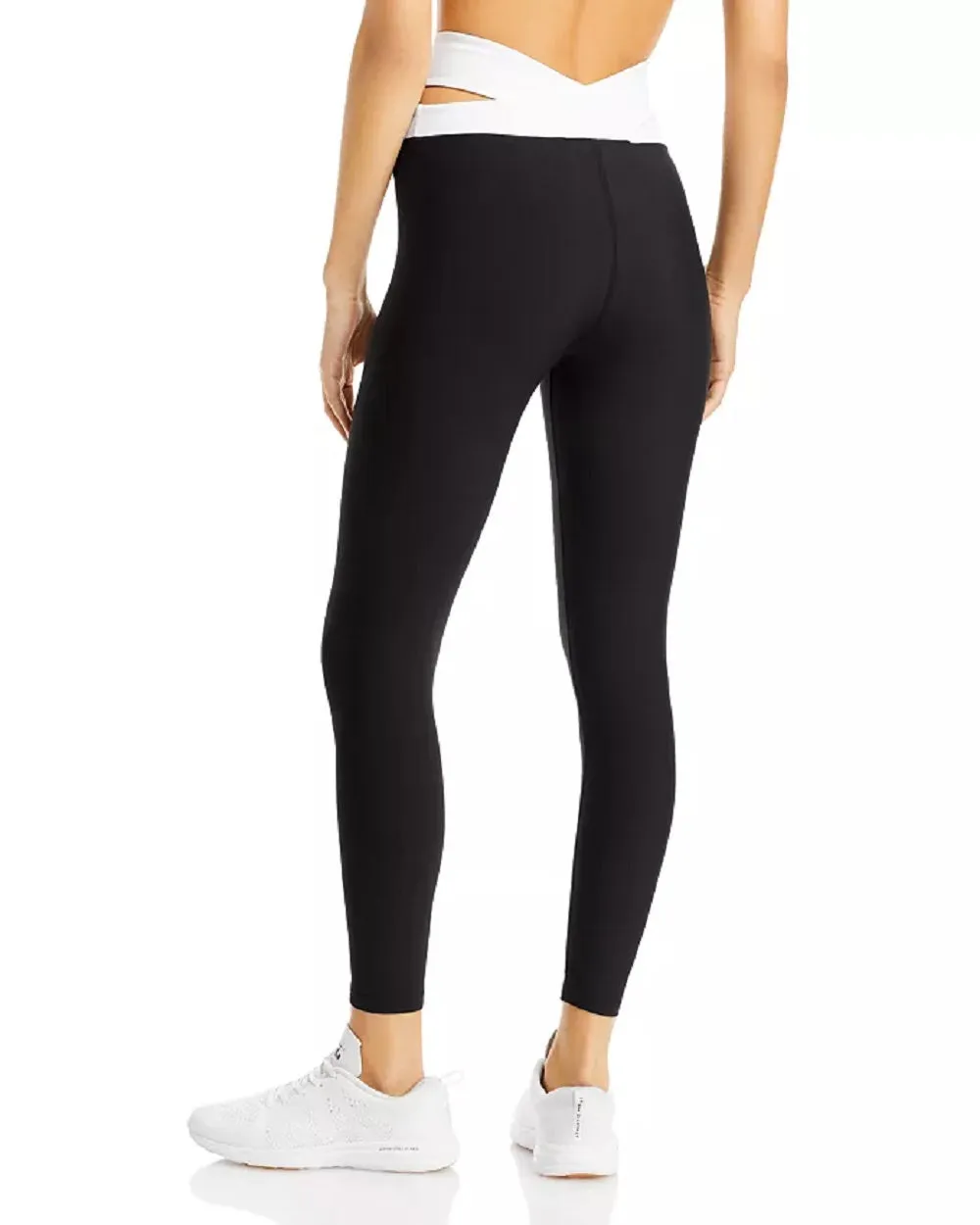 Aqua Women's Athletic Criss Cross Waist Leggings, Black, XS