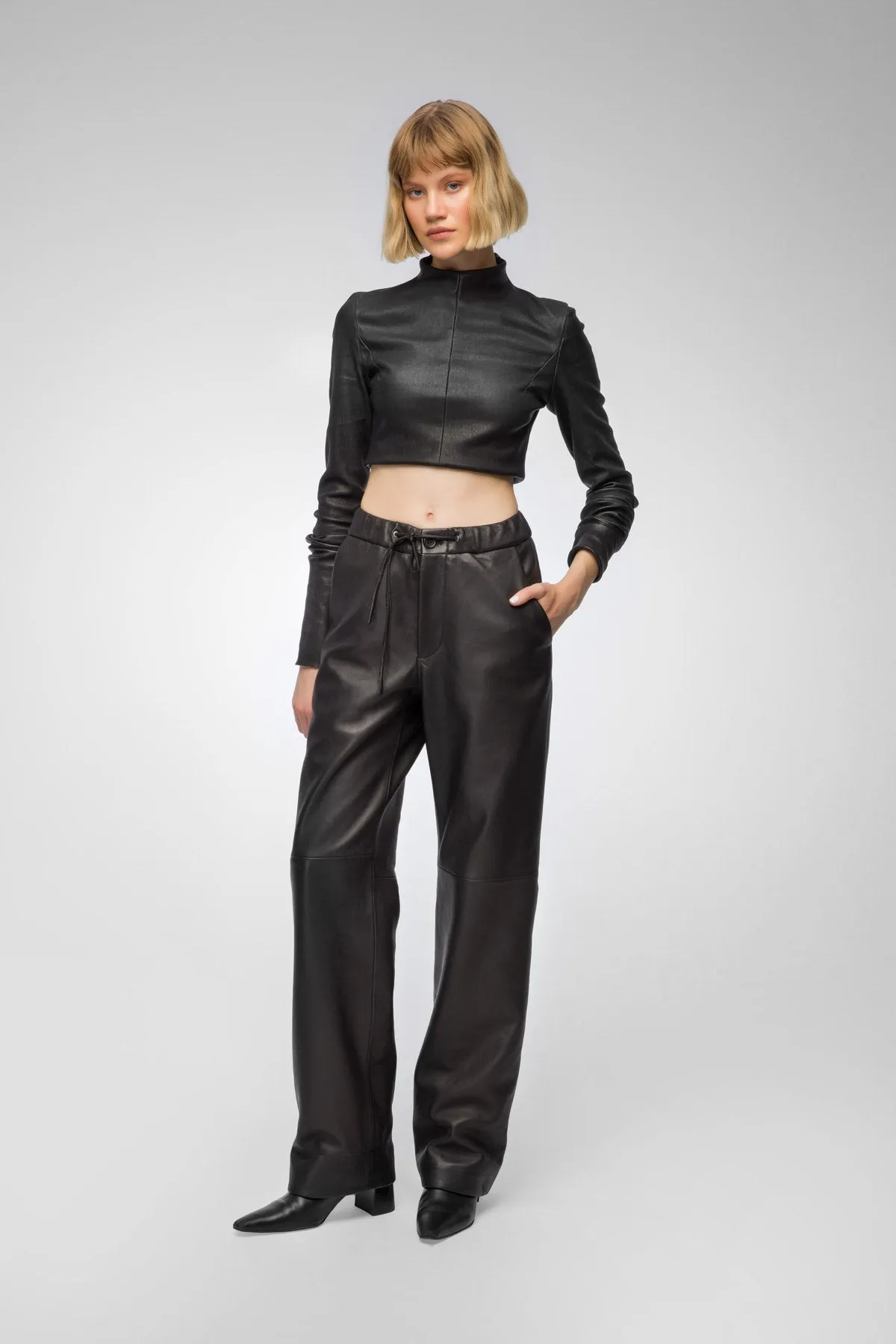 Aura - Black Leather Pant