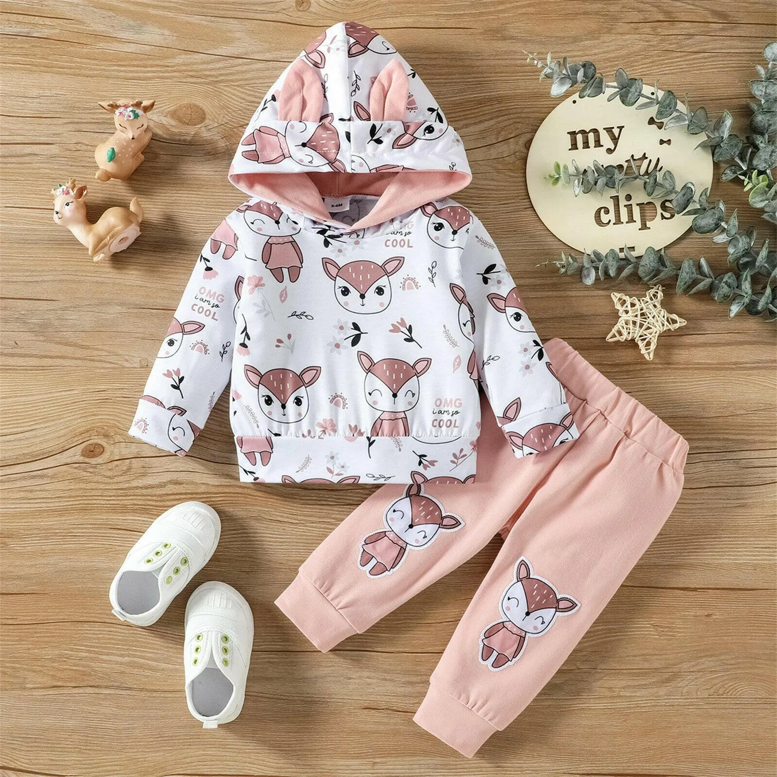 Baby Girl Foxy Sweatpants Long Hoodie Set