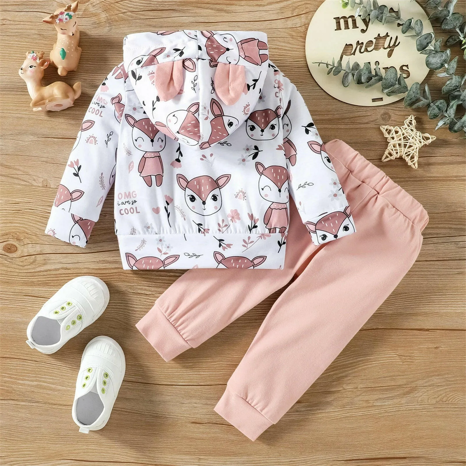 Baby Girl Foxy Sweatpants Long Hoodie Set