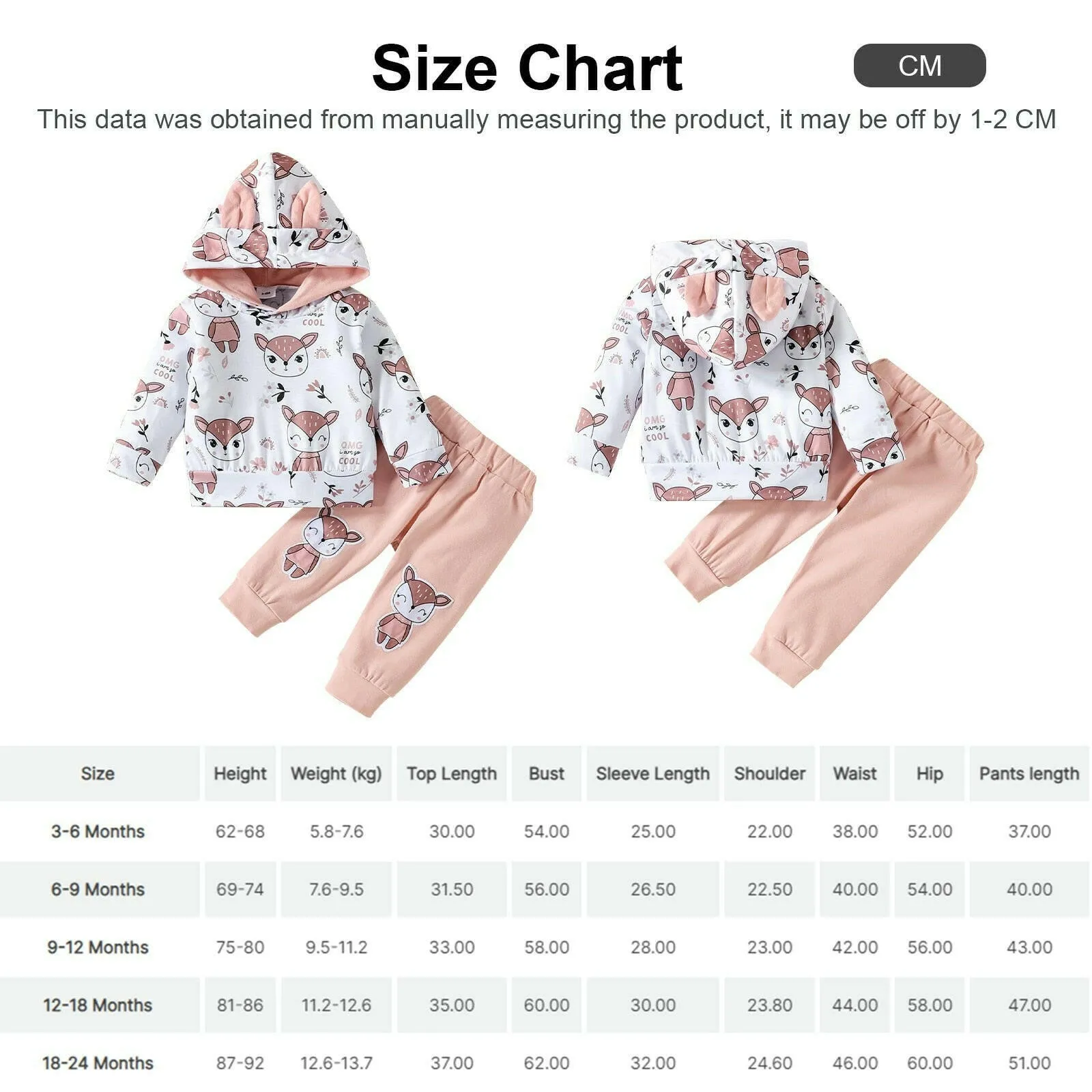 Baby Girl Foxy Sweatpants Long Hoodie Set