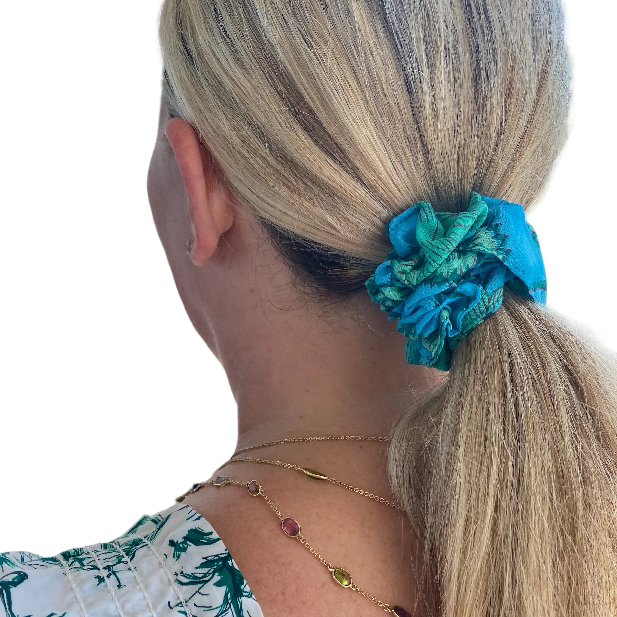 Block Print Hair Scrunchies