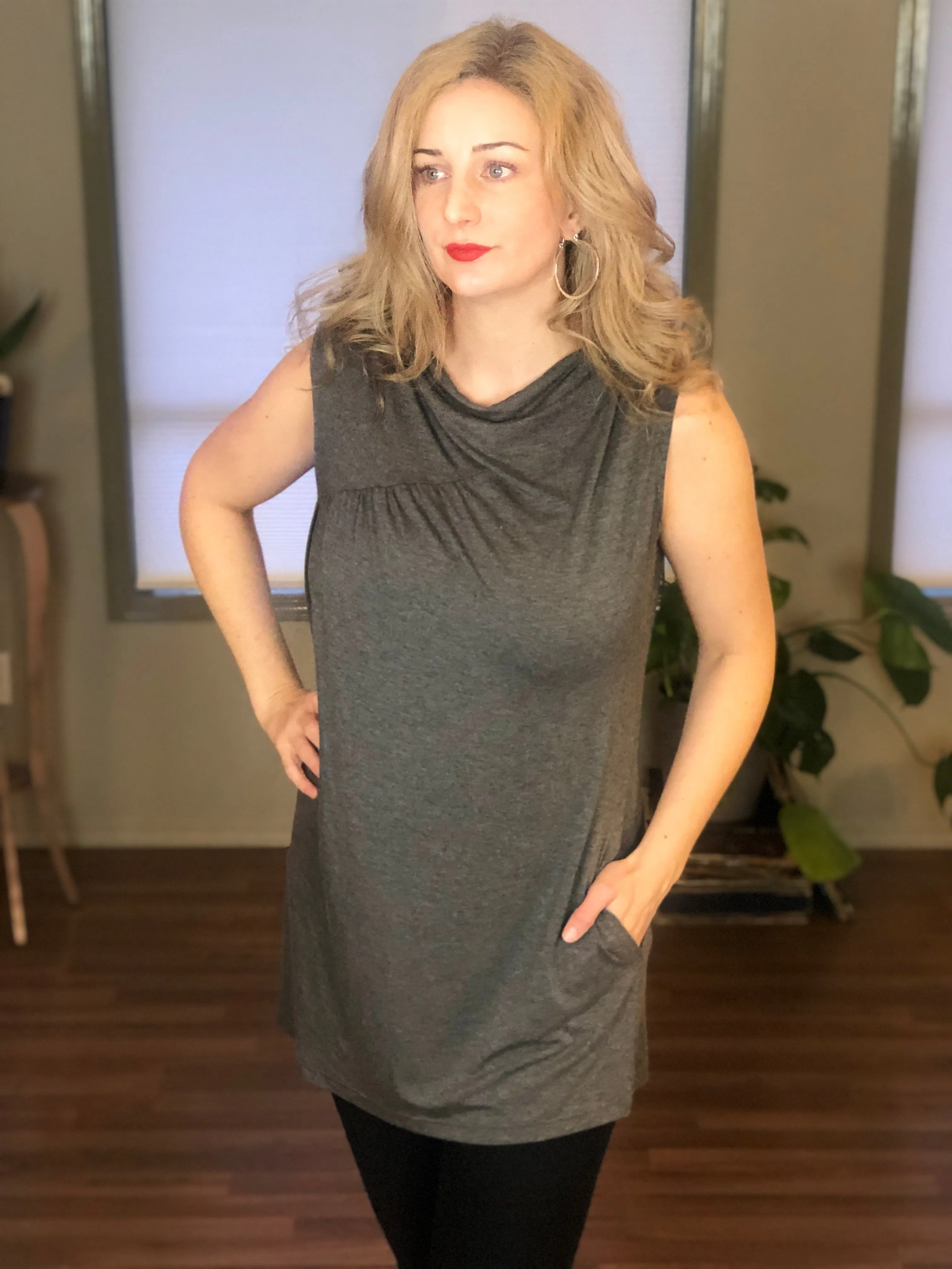 Callie Sleeveless Bamboo Tunic with Pockets