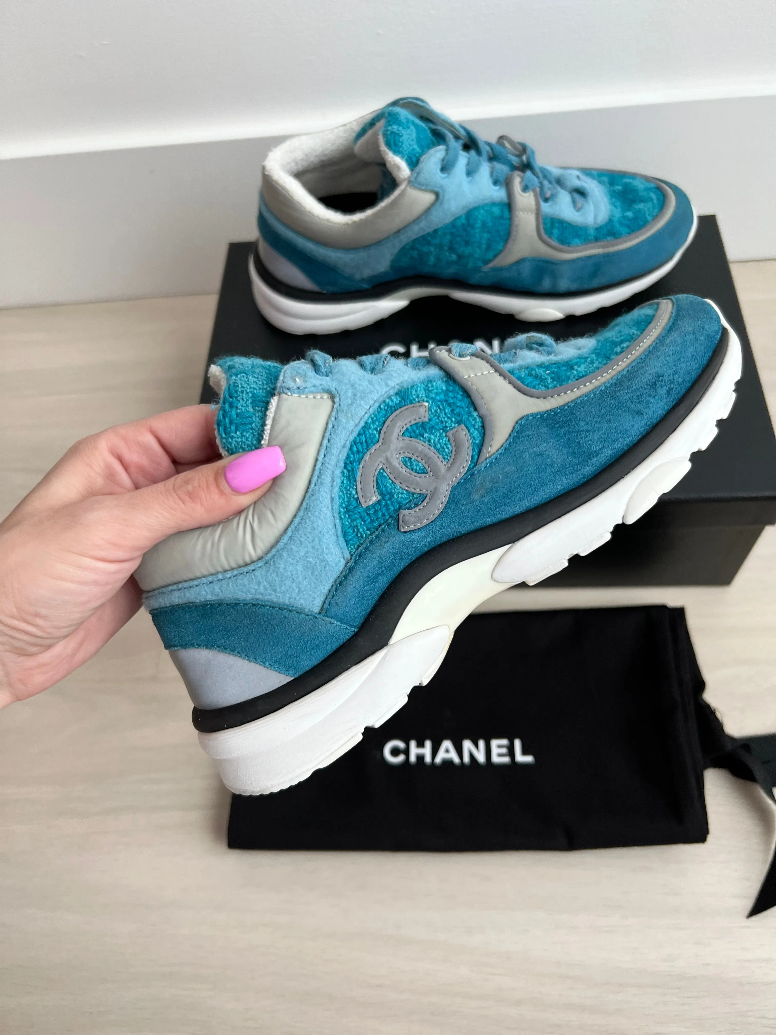 Chanel CC Tweed Runners