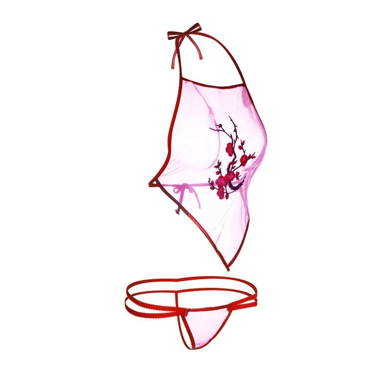 Cherry Blossom Bib Bra and G String