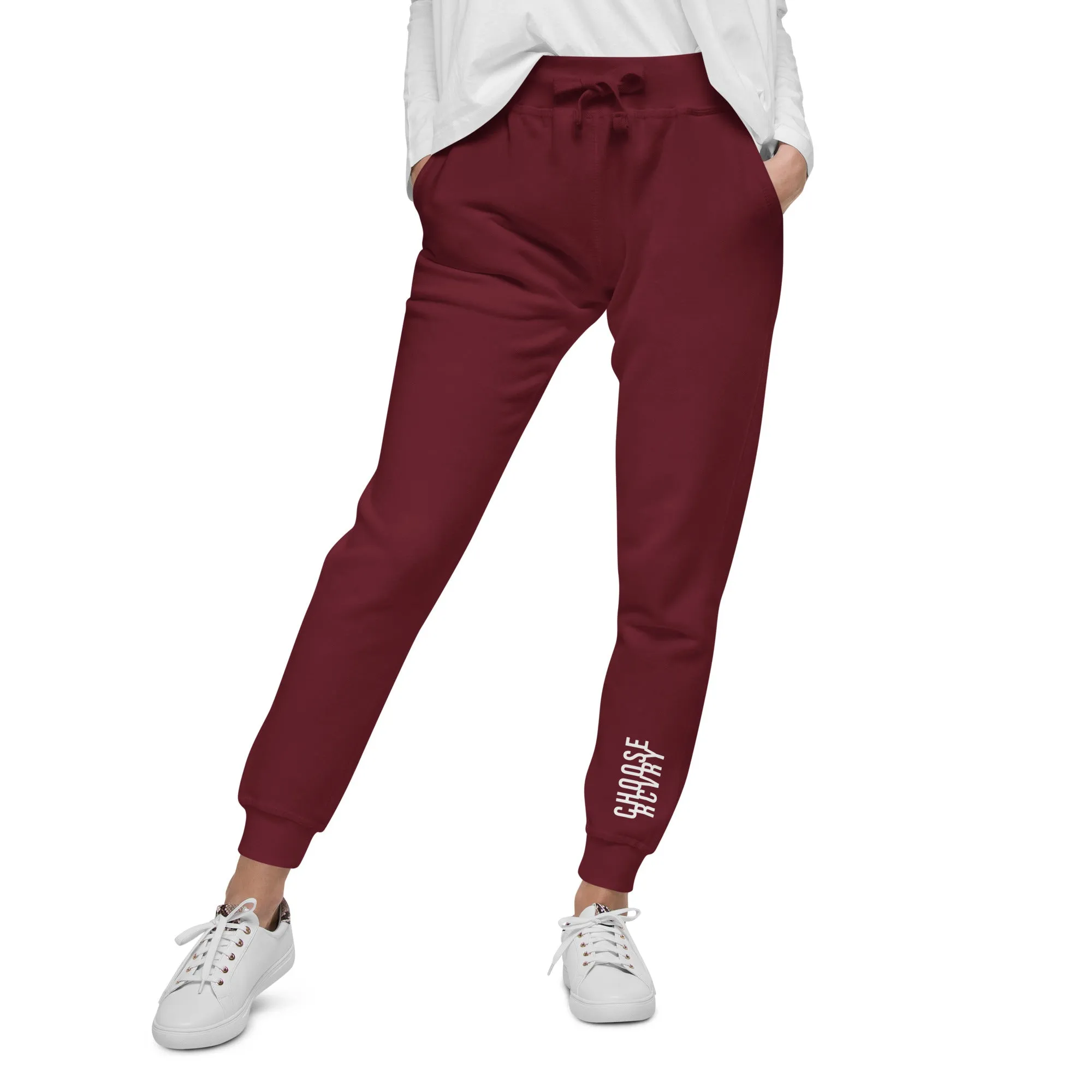 Choose RCVRY Never Give Up Make a Difference Unisex fleece sweatpants with Pockets