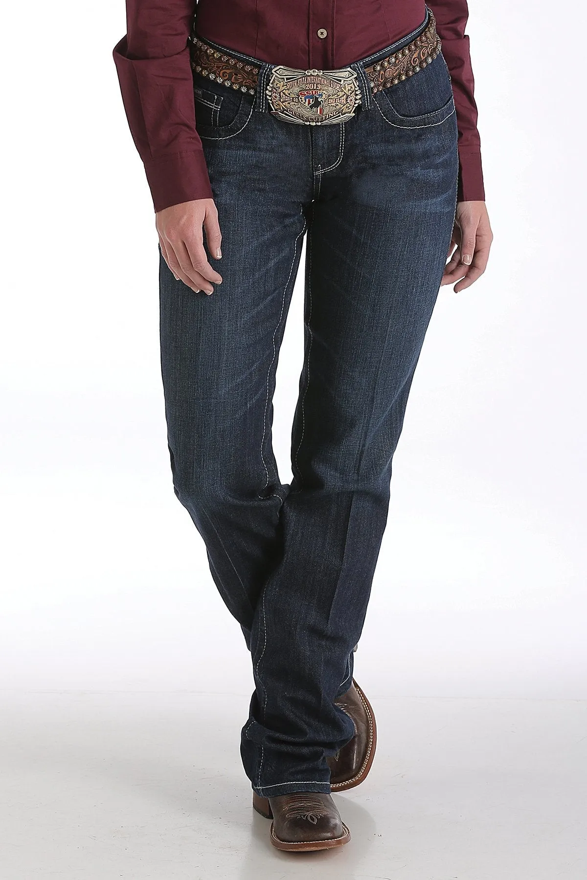 Cinch Ladies Ada Relaxed Fit Dark Stonewash Jeans Style MJ80252072