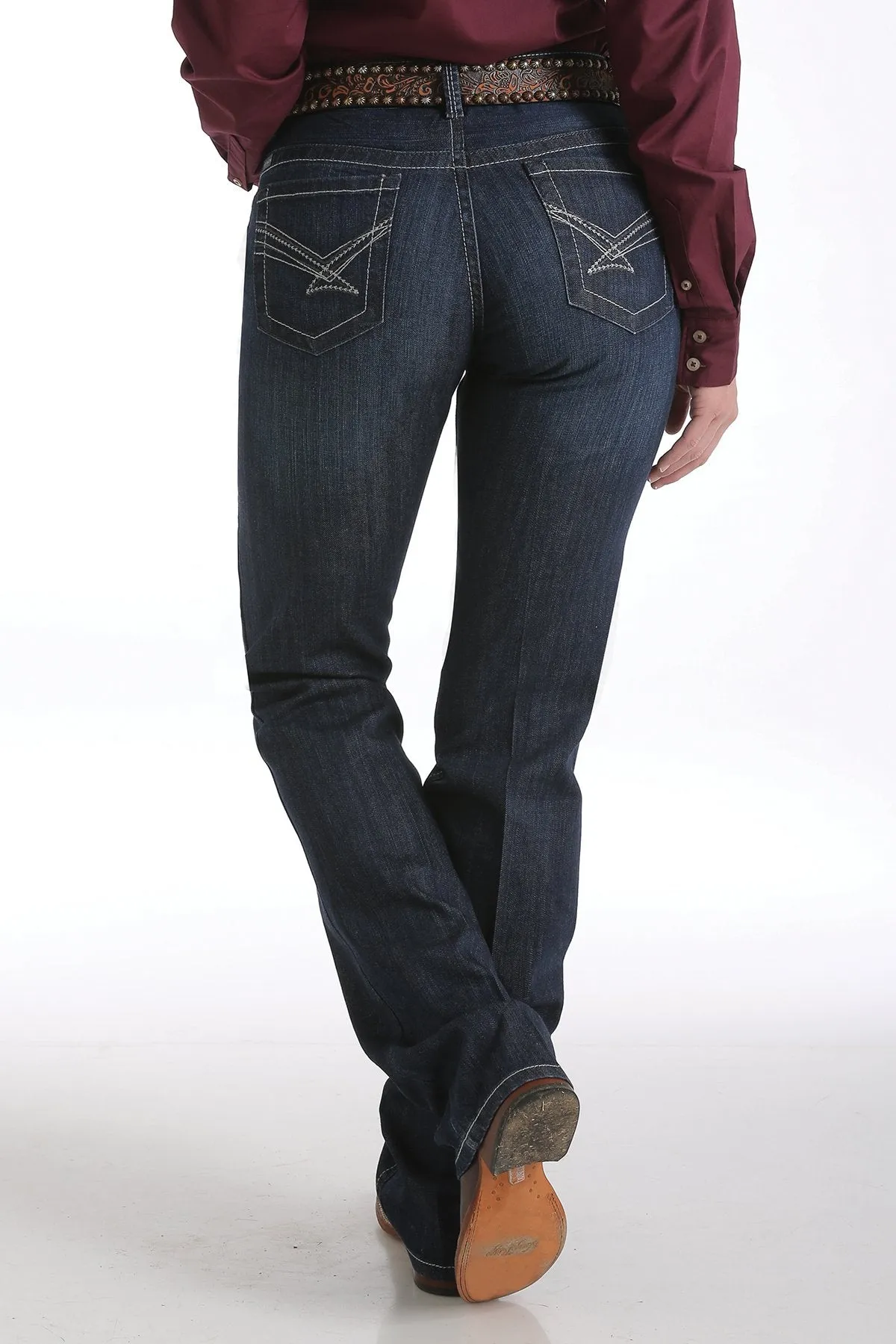 Cinch Ladies Ada Relaxed Fit Dark Stonewash Jeans Style MJ80252072