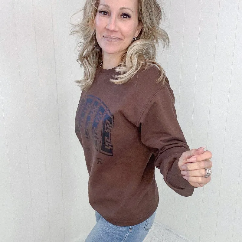 Coffee Weather Crewneck Sweatshirt in Brown