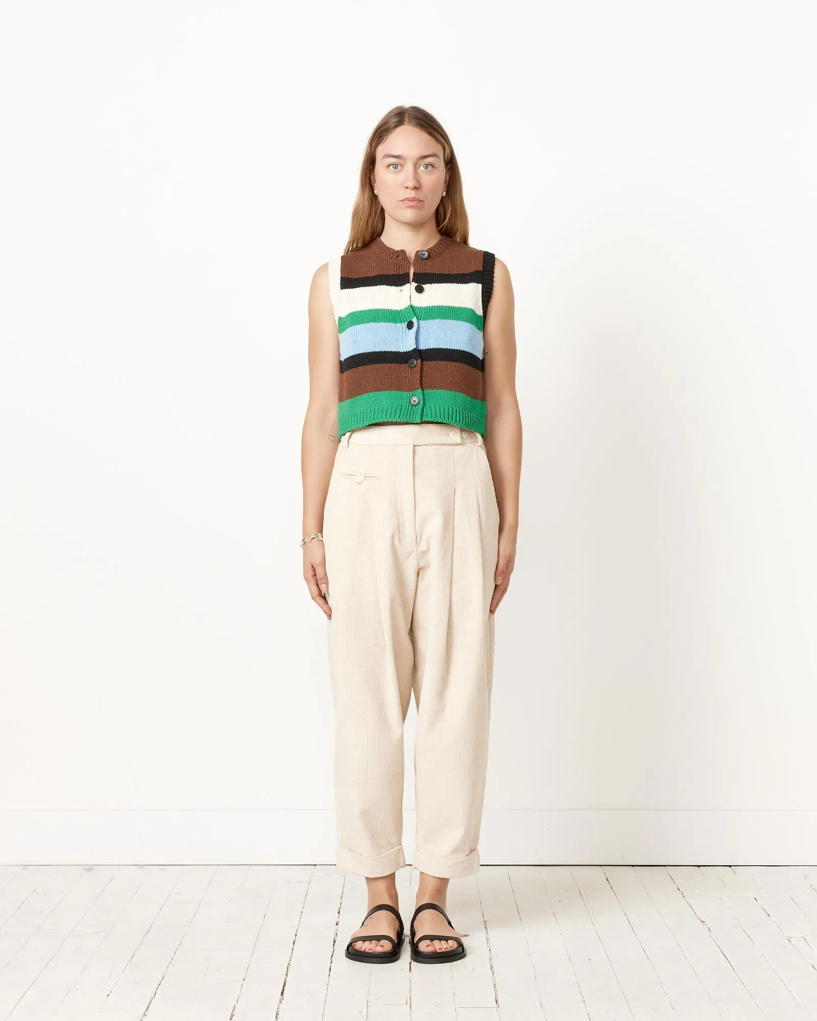 Cotton Striped Waistcoat