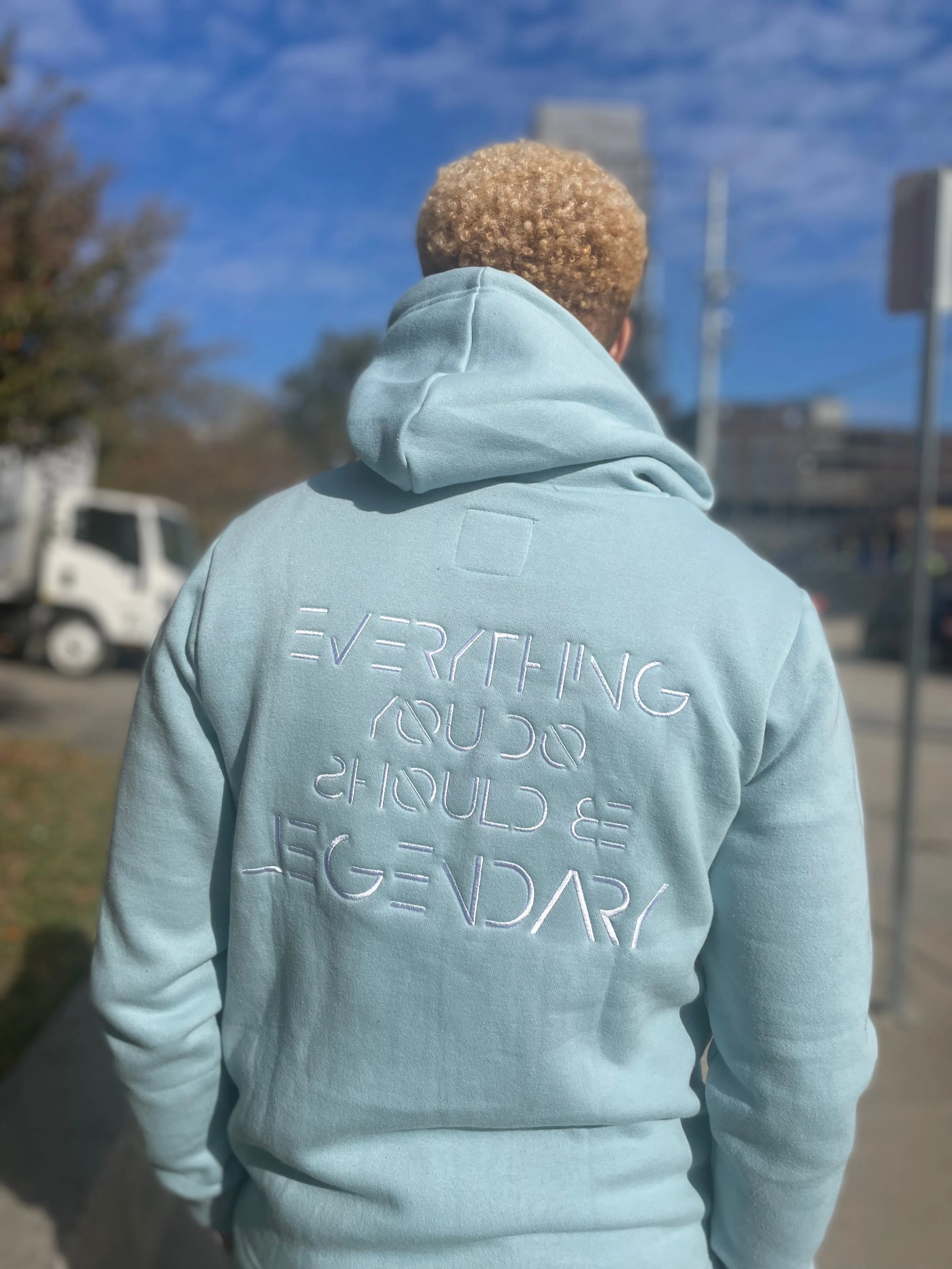 Cozy Live Above EYDSBL Hoodie V2- Pale Blue