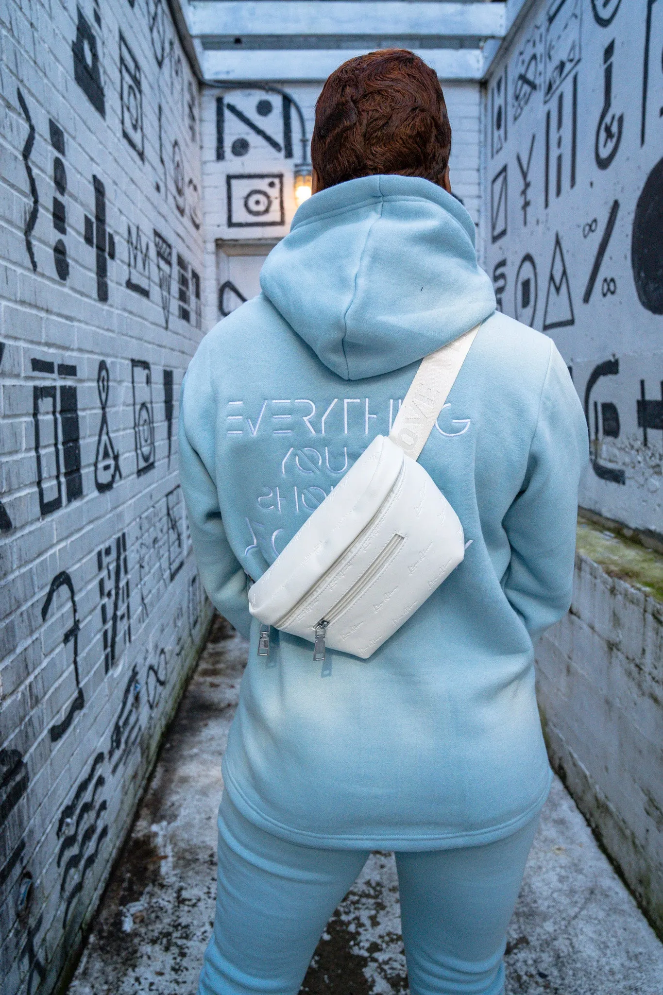 Cozy Live Above EYDSBL Hoodie V2- Pale Blue