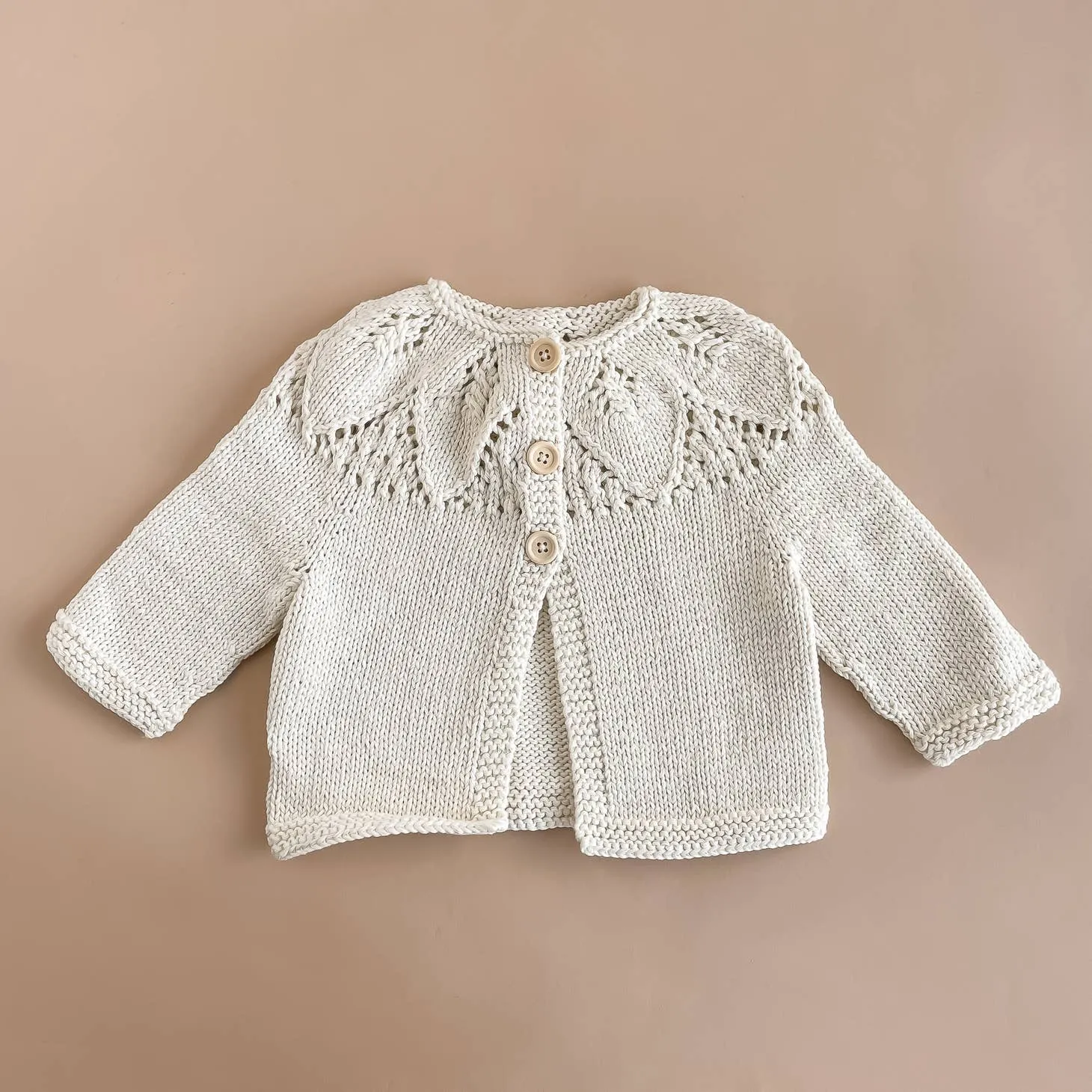 Cream Cotton Lace Cardigan