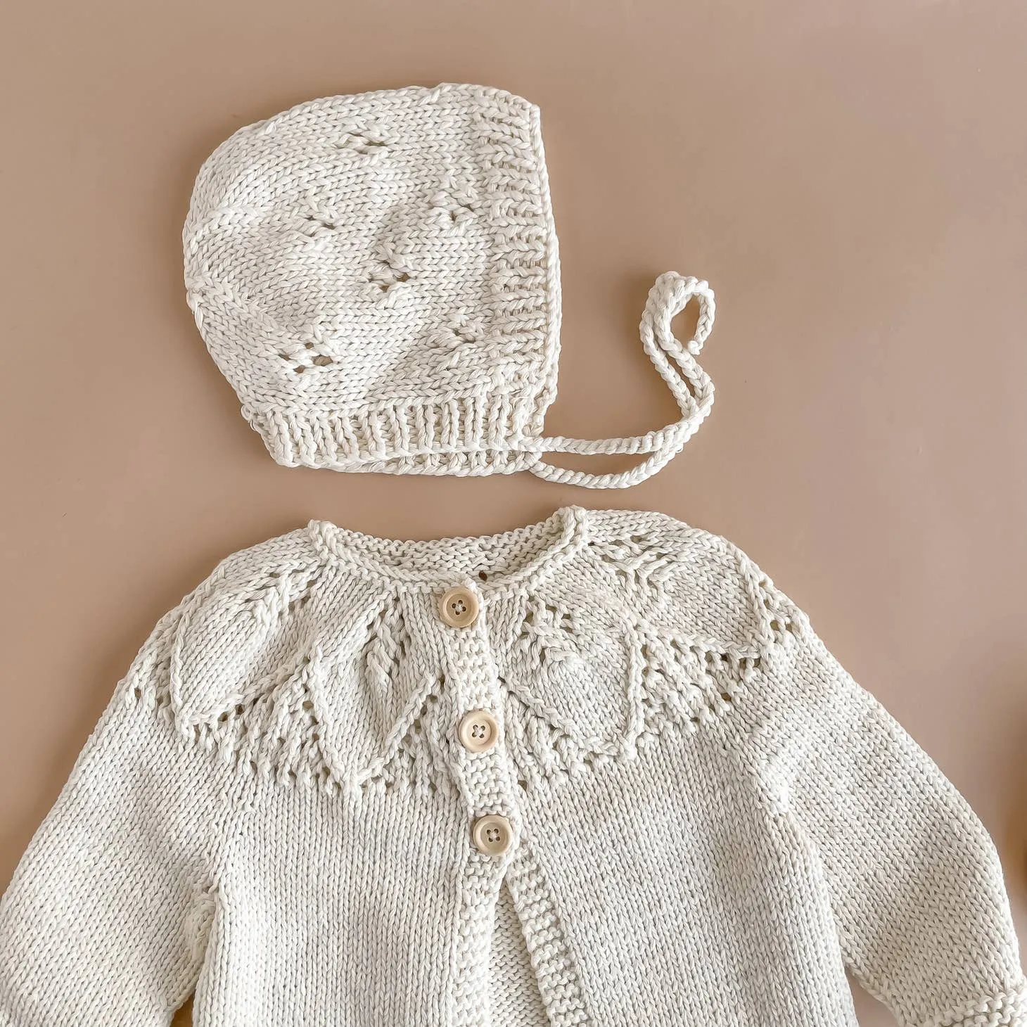 Cream Cotton Lace Cardigan