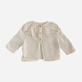 Cream Cotton Lace Cardigan