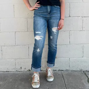 Cuffed Mom Denim Jeans