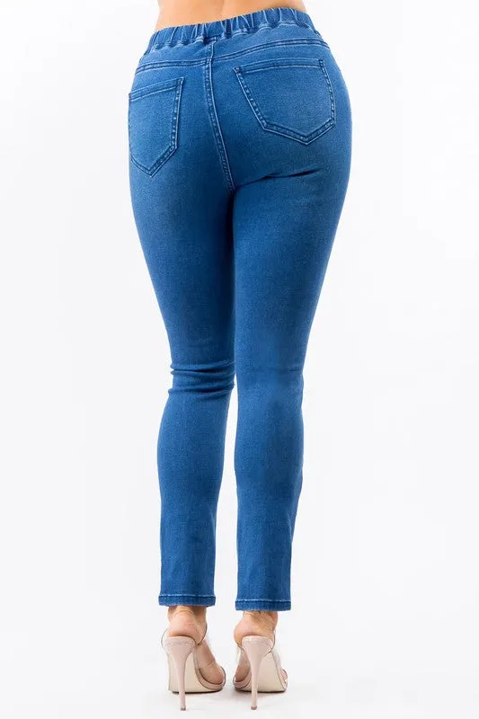 **CURVY GIRL ** BANDED HIGH WAIST SKINNY JEANS