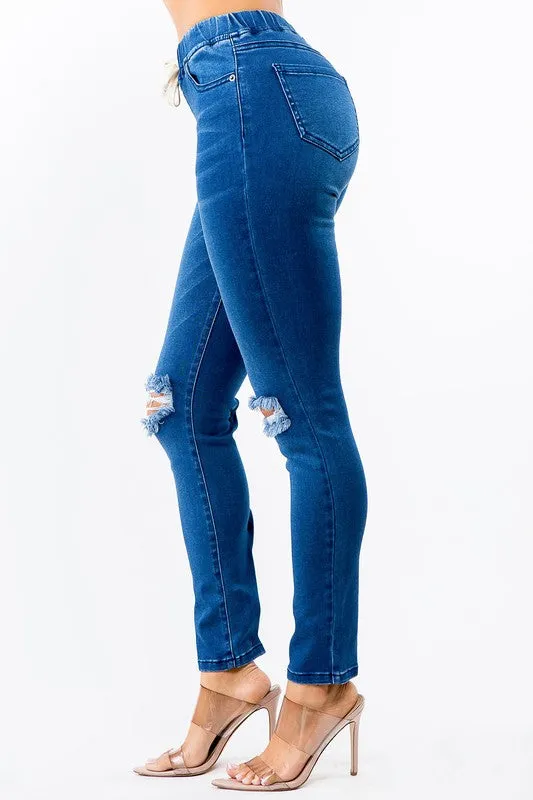 **CURVY GIRL ** BANDED HIGH WAIST SKINNY JEANS