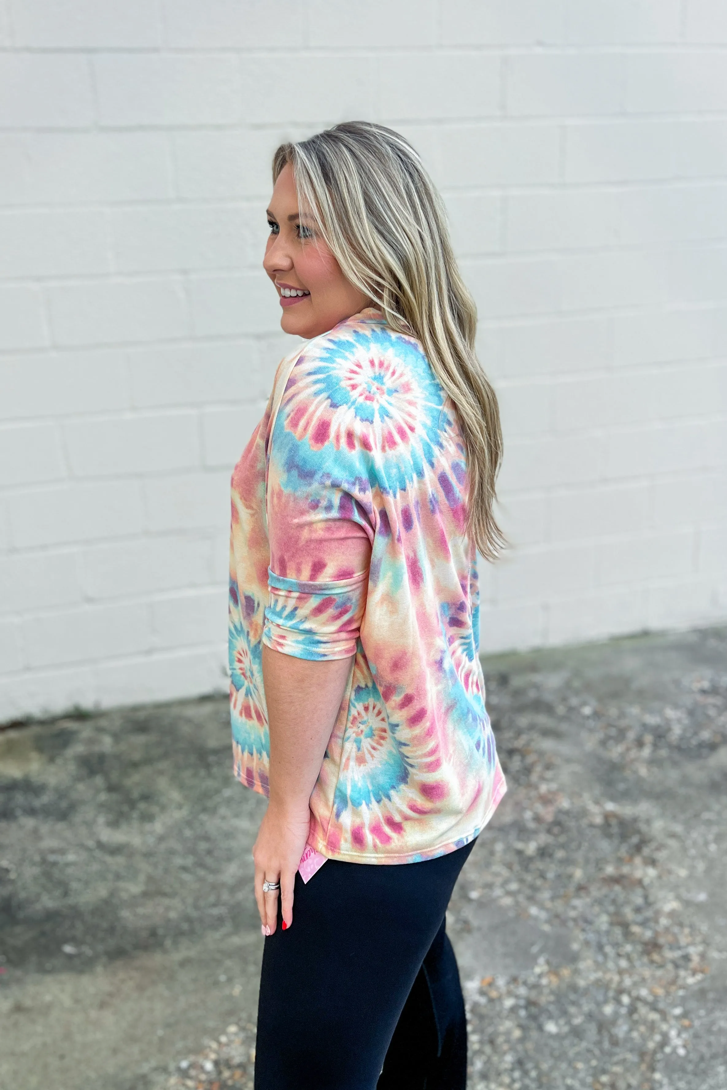 Desert Dreamer Tie Dye Top, Peach