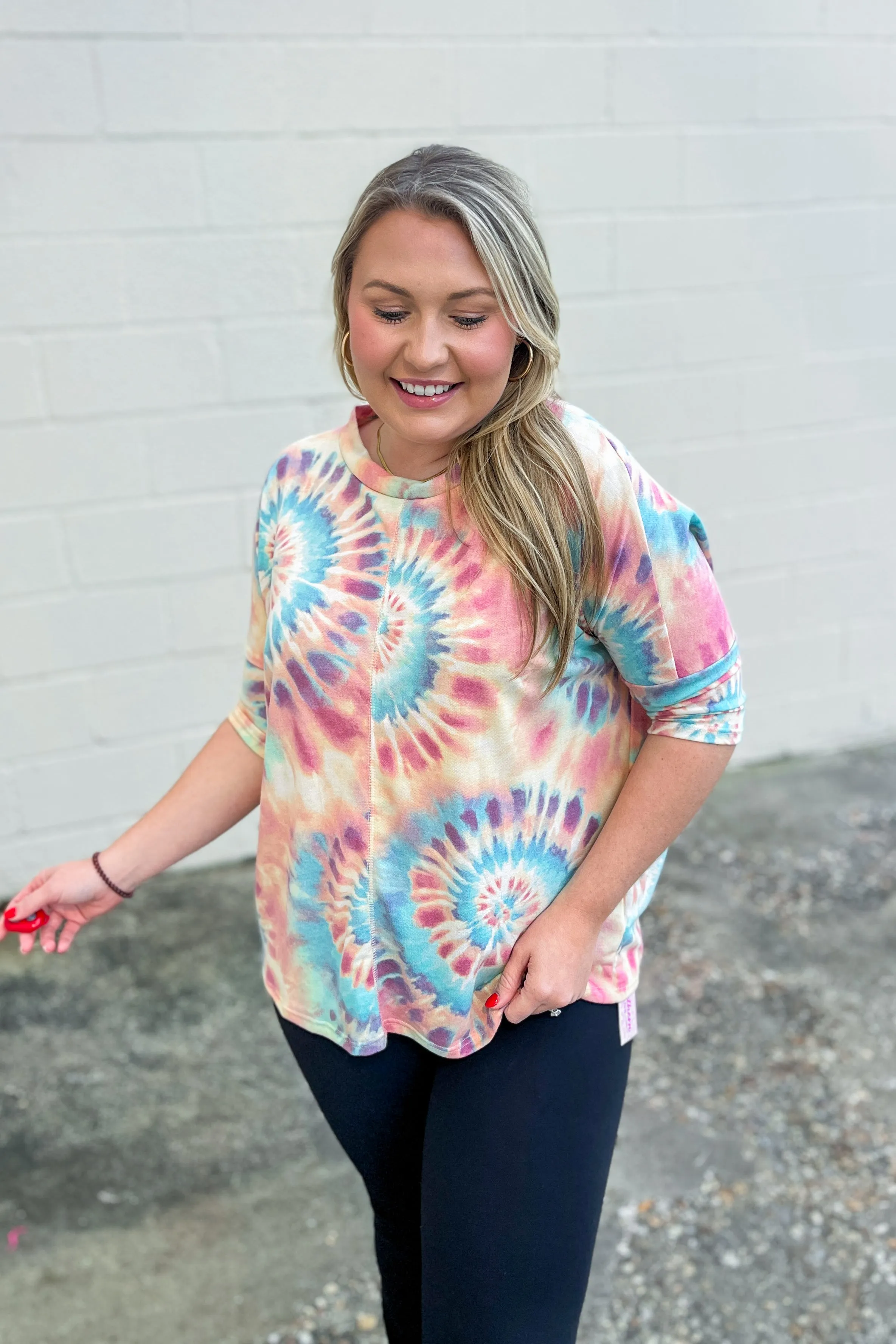 Desert Dreamer Tie Dye Top, Peach