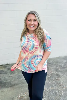 Desert Dreamer Tie Dye Top, Peach