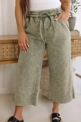 Doorbuster - Acid Wash Fleece Palazzo Sweatpants with Pockets (S-XL)