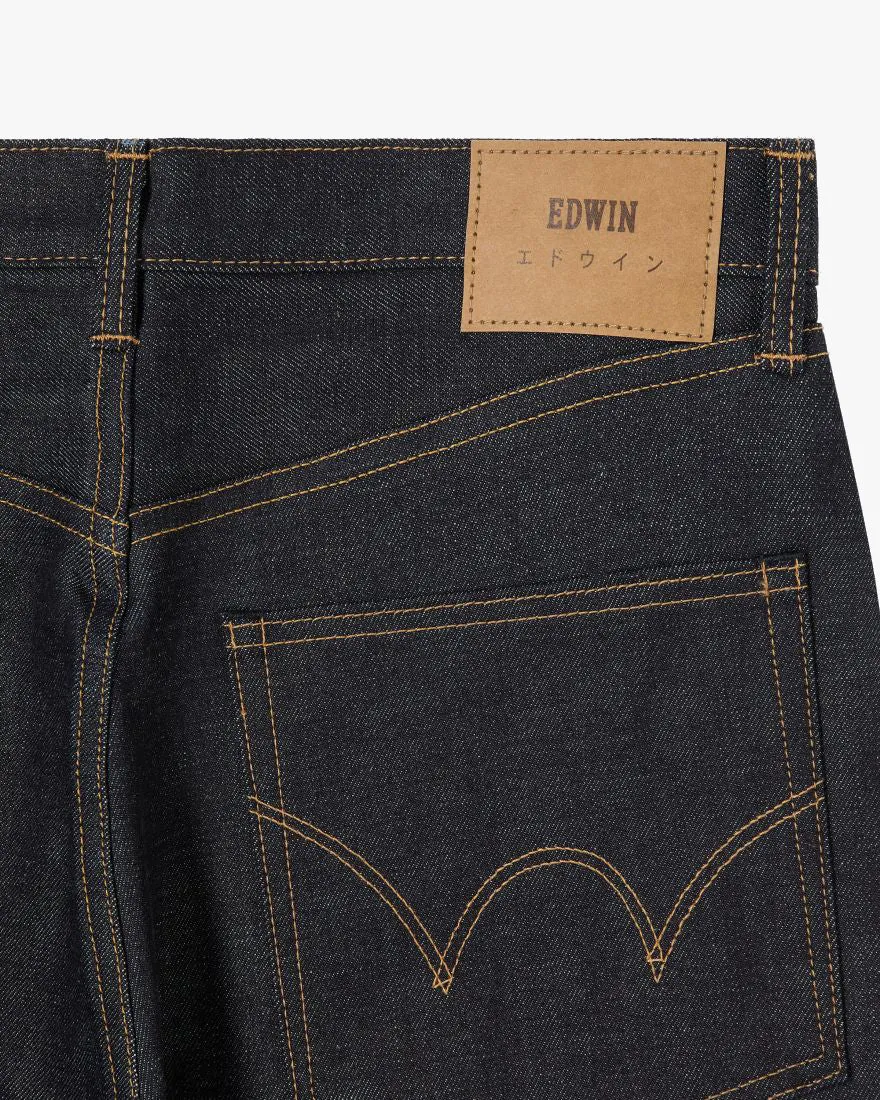 Edwin Made In Japan Wide Pant Loose Mens Jeans - 13.5oz Kaihara Dark Pure Indigo Rainbow Selvage Denim / Blue Unwashed