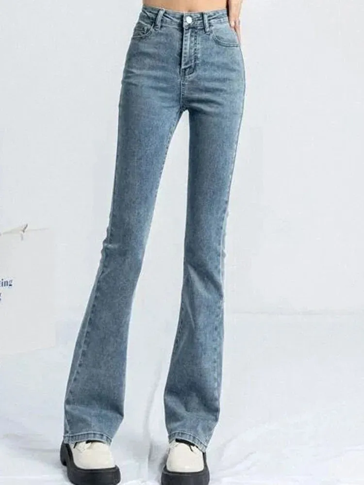 Elastic Flare Denim Bell Bottom