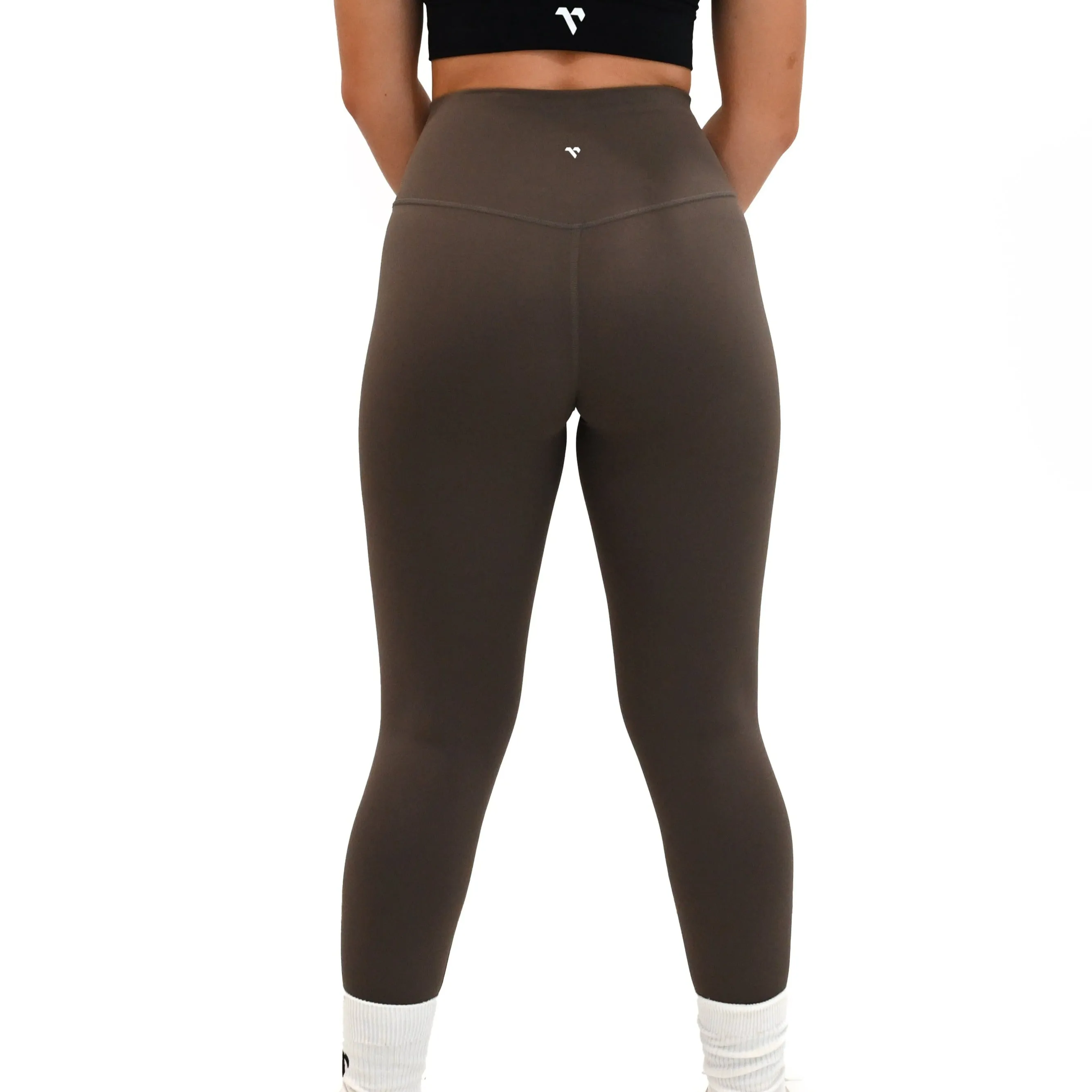 Endurance high waisted pocket leggings - Mocha