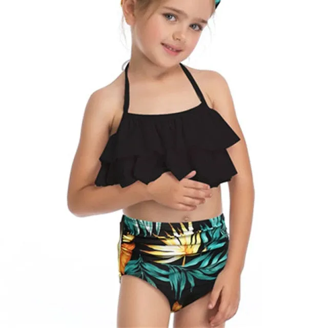 Girls Floral two piece swimsuit