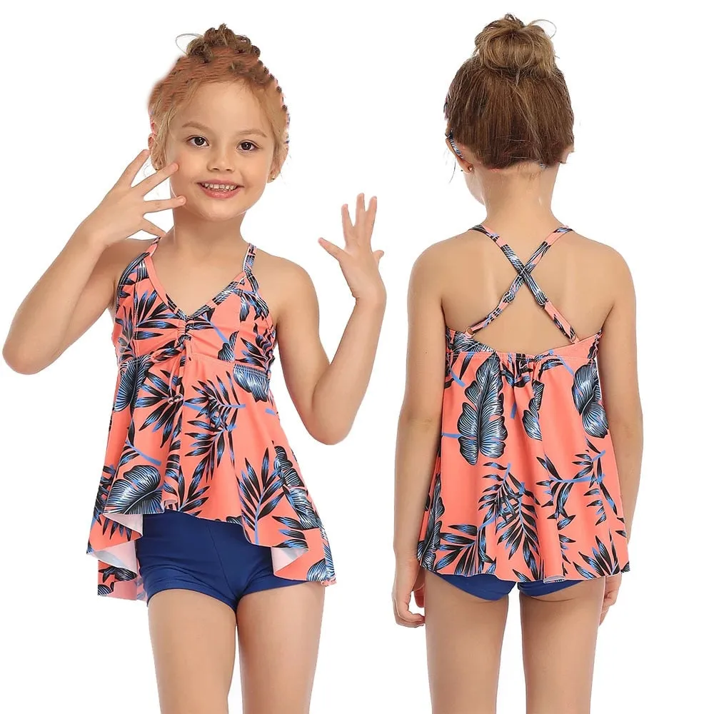 Girls Floral two piece swimsuit