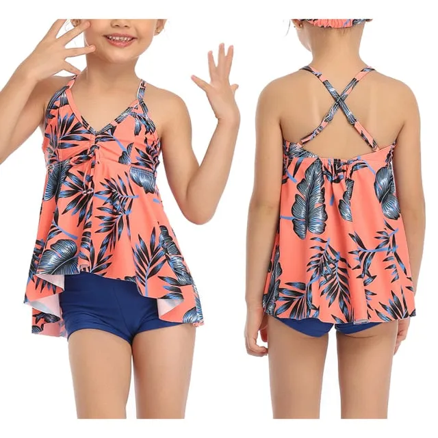 Girls Floral two piece swimsuit