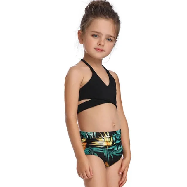 Girls Floral two piece swimsuit