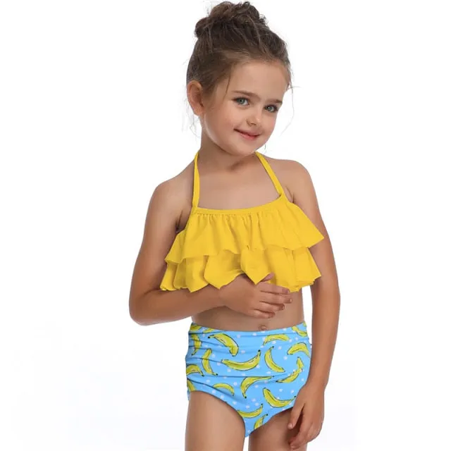 Girls Floral two piece swimsuit