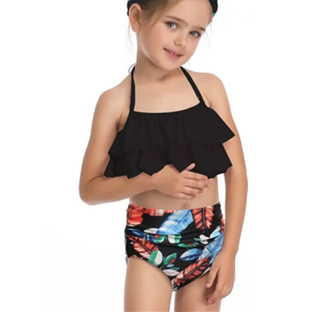 Girls Floral two piece swimsuit