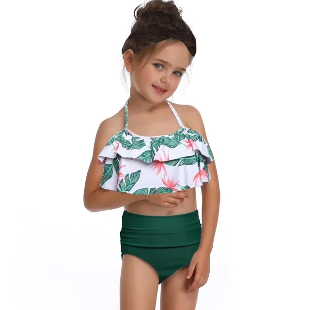 Girls Floral two piece swimsuit