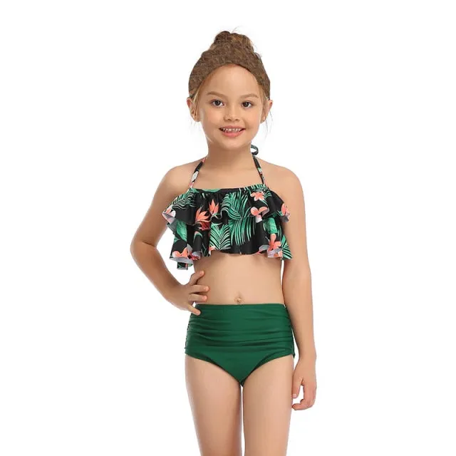 Girls Floral two piece swimsuit